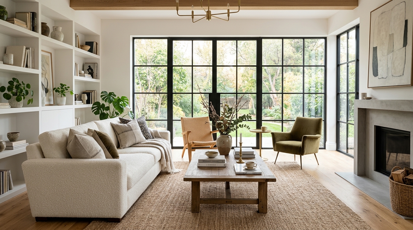 High-end interior design visual depicting small apartment balcony ideas