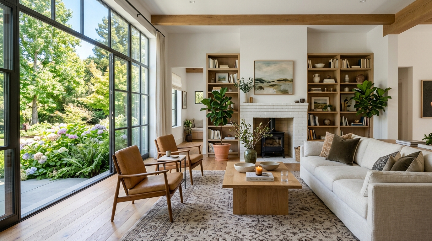 High-end interior design visual depicting small apartment balcony ideas