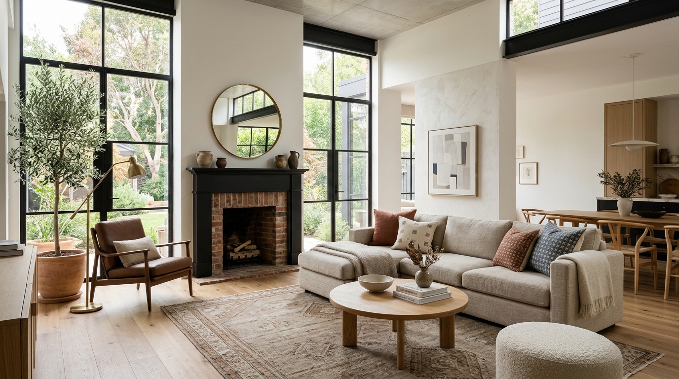 High-end interior design visual depicting small apartment balcony ideas