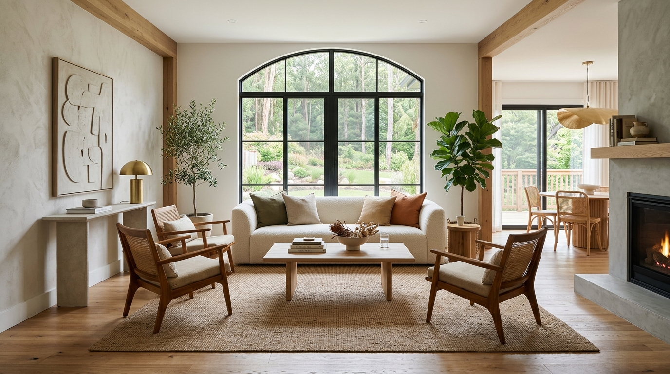 High-end interior design visual depicting small apartment balcony ideas