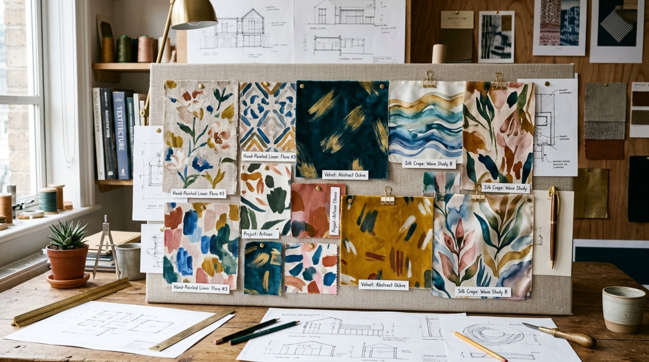 A collection of aesthetic room decor fabric painting trends, including hand-dyed wall hangings and textured upholstery samples. A collection of aesthetic room decor fabric painting trends, including hand-dyed wall hangings and textured upholstery samples.