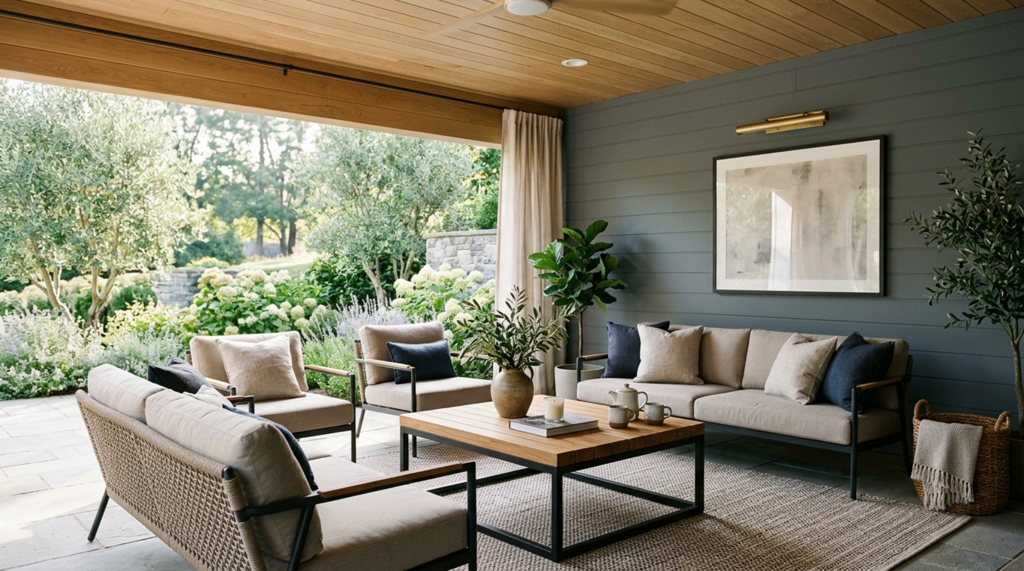 Elegant spatial layout of a covered porch featuring 36-inch walkway clearances and a matte siding backdrop, integrating aesthetic vinyl siding interior accent wall concepts outdoors.