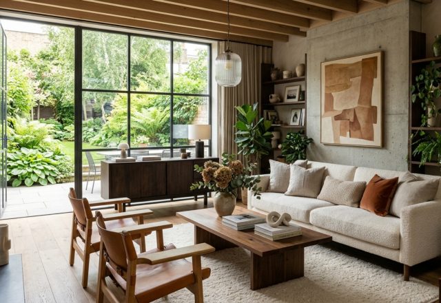 High-end interior design visual depicting scandinavian rustic home decor ideas