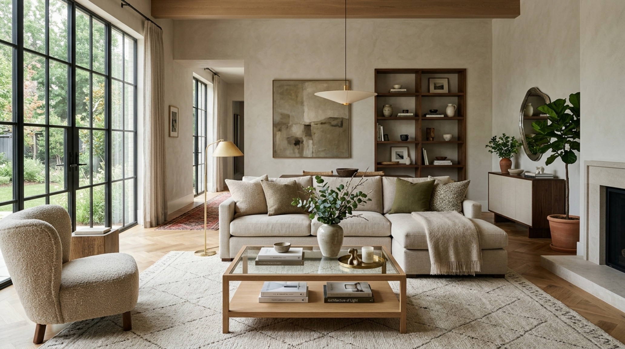 High-end interior design visual depicting scandinavian rustic home decor ideas