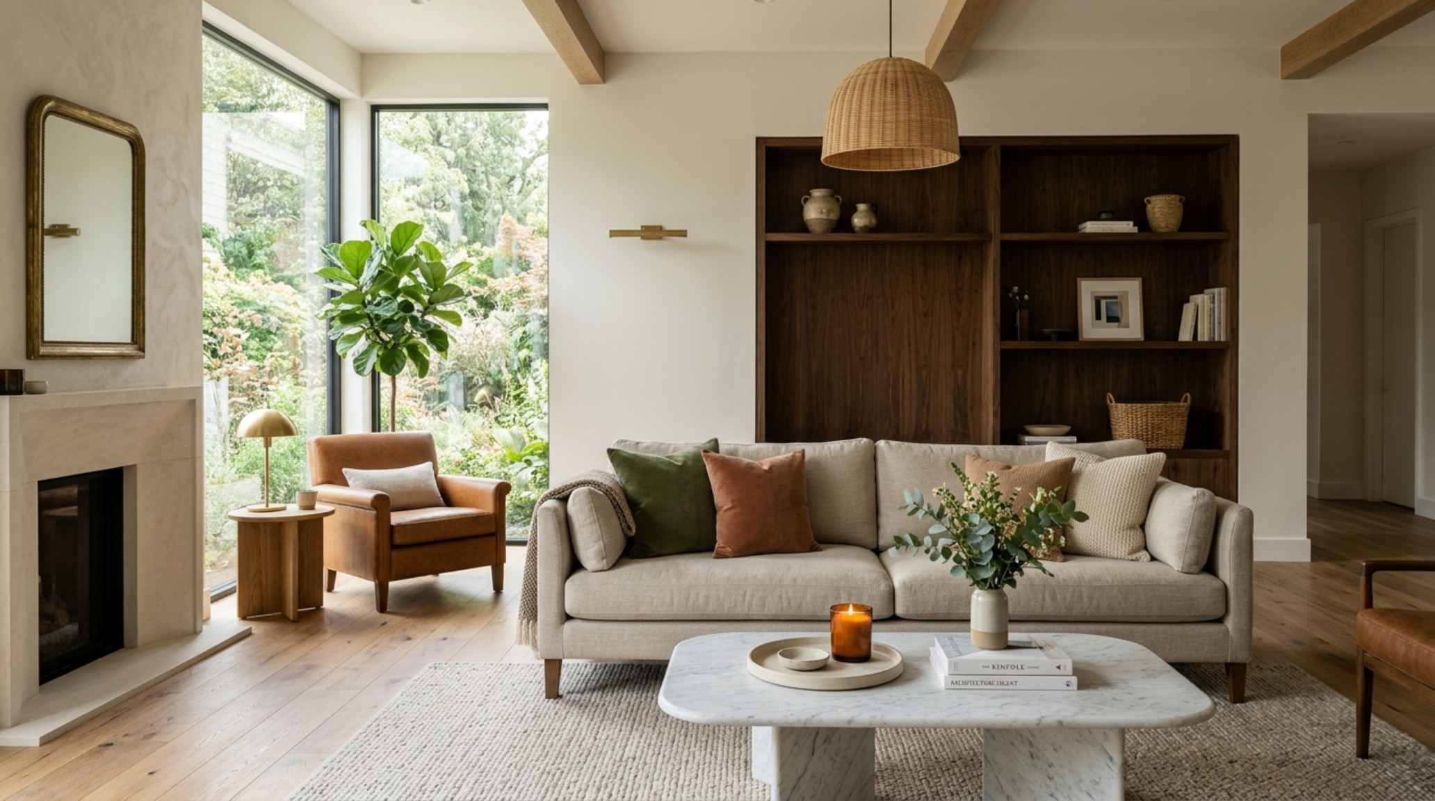High-end interior design visual depicting scandinavian rustic home decor ideas