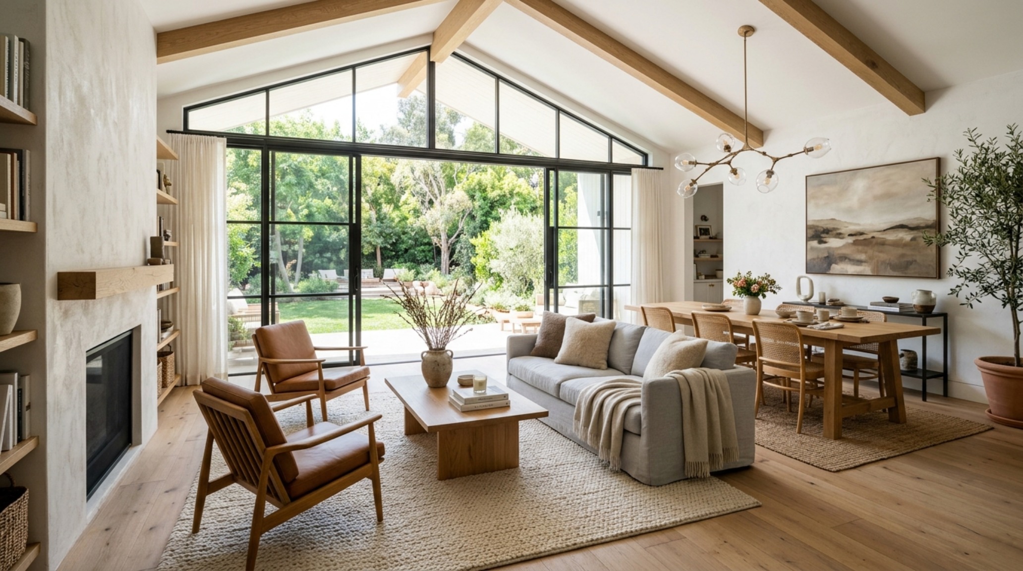 High-end interior design visual depicting scandinavian rustic home decor ideas