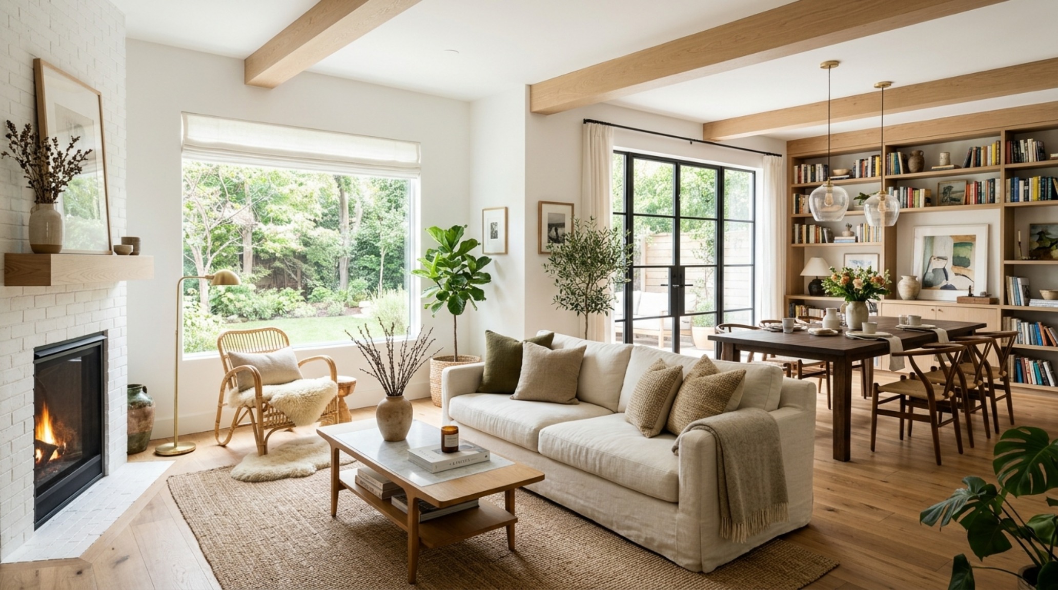 High-end interior design visual depicting scandinavian rustic home decor ideas