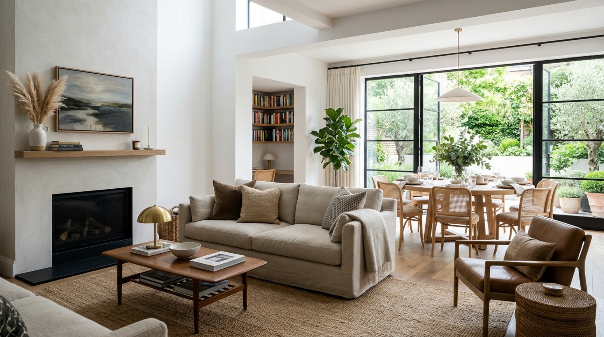 High-end interior design visual depicting scandinavian rustic home decor ideas