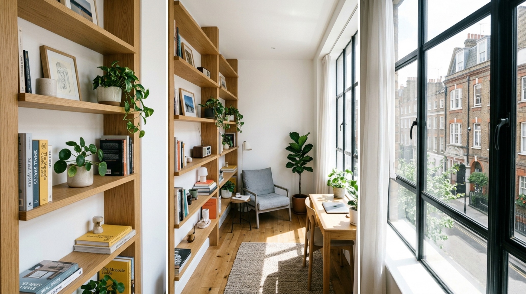 small space shelving ideas using floor-to-ceiling vertical units to maximize storage and create an illusion of height