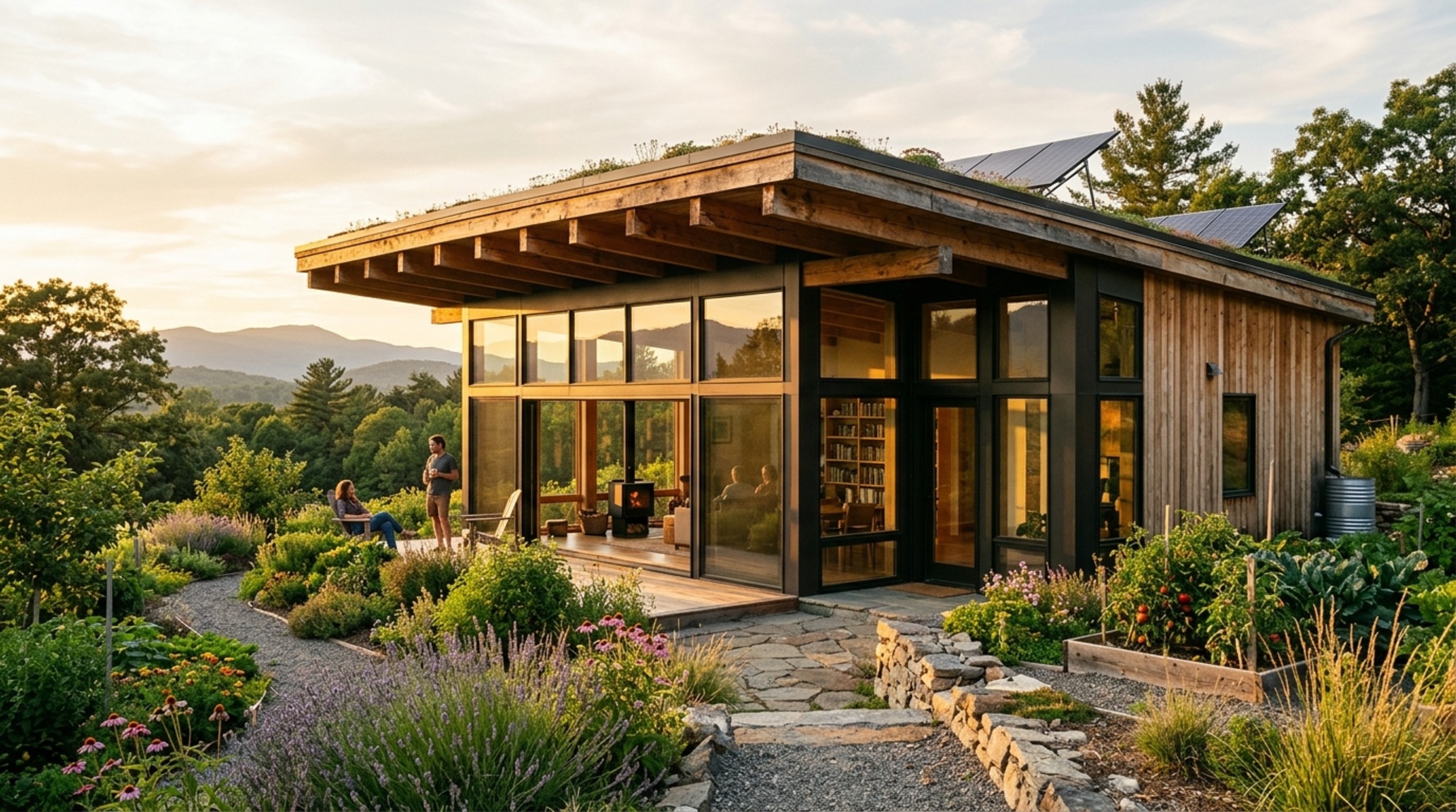 modern self sustaining homes ideas featuring a passive solar glass facade with 3-foot overhangs and a matte concrete thermal floor modern self sustaining homes ideas featuring a passive solar glass facade with 3-foot overhangs and a matte concrete thermal floor