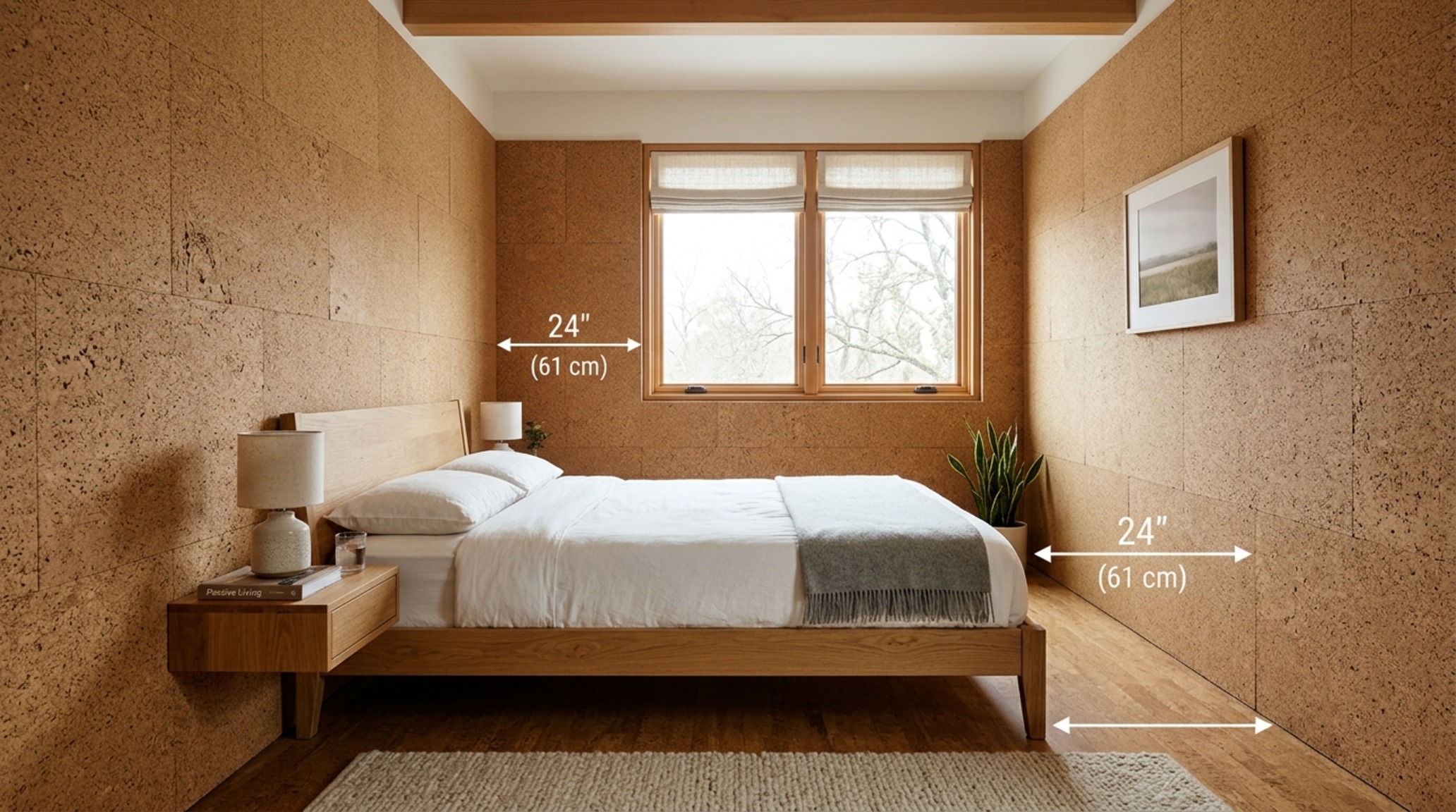 modern self sustaining homes ideas for a high-efficiency bedroom layout with 24-inch bedside clearances and natural cork insulation modern self sustaining homes ideas for a high-efficiency bedroom layout with 24-inch bedside clearances and natural cork insulation