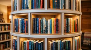 Sensory Library Luxe: Styling Your Prime Day Rotating Bookshelf With Warm Timber Floating Accents – Visual 12