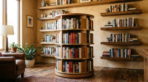 Sensory Library Luxe: Styling Your Prime Day Rotating Bookshelf With Warm Timber Floating Accents – Visual 7