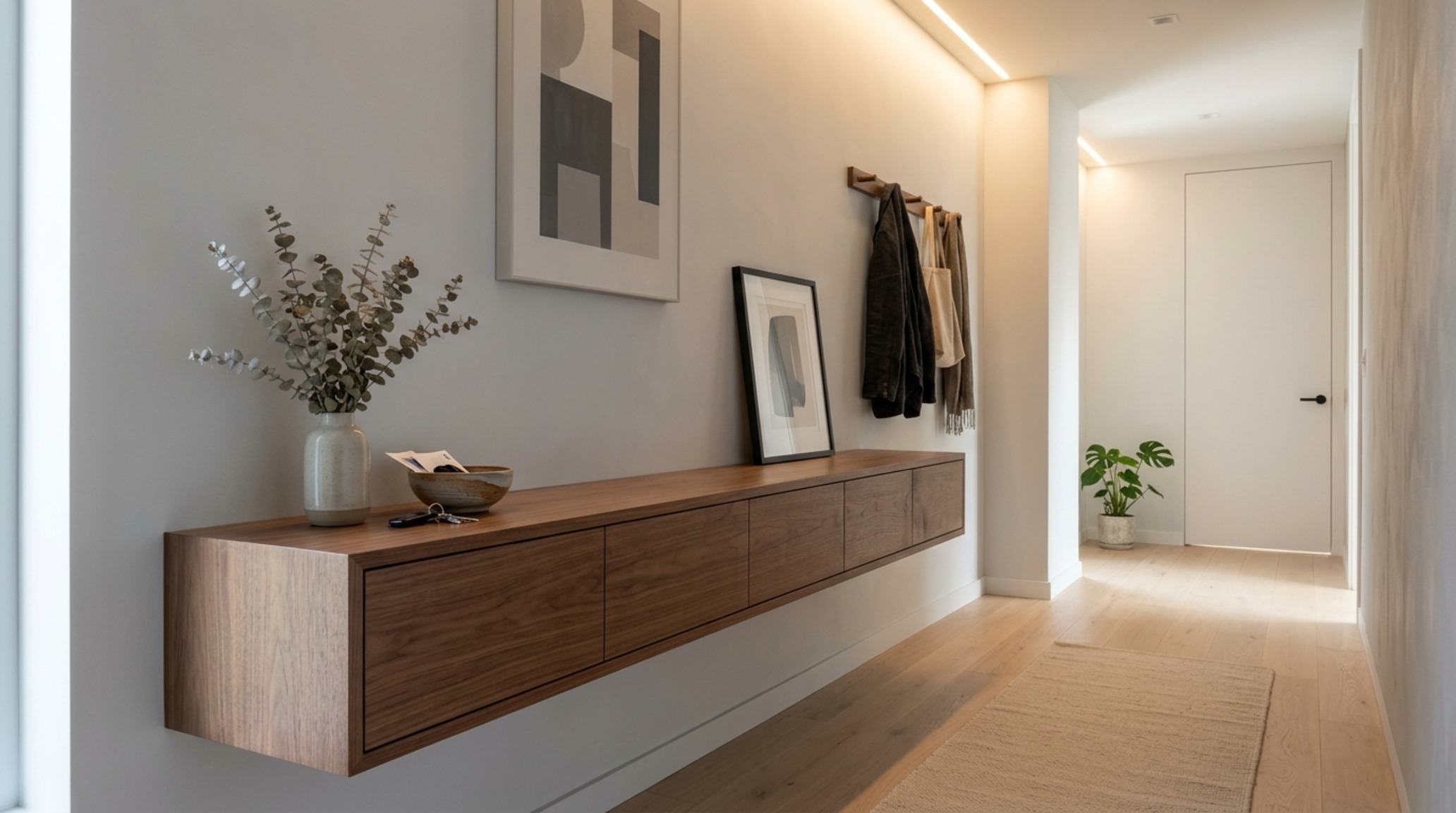 multifunctional storage solutions in a compact entryway with a floating oak bench and integrated concealed shoe storage multifunctional storage solutions in a compact entryway with a floating oak bench and integrated concealed shoe storage
