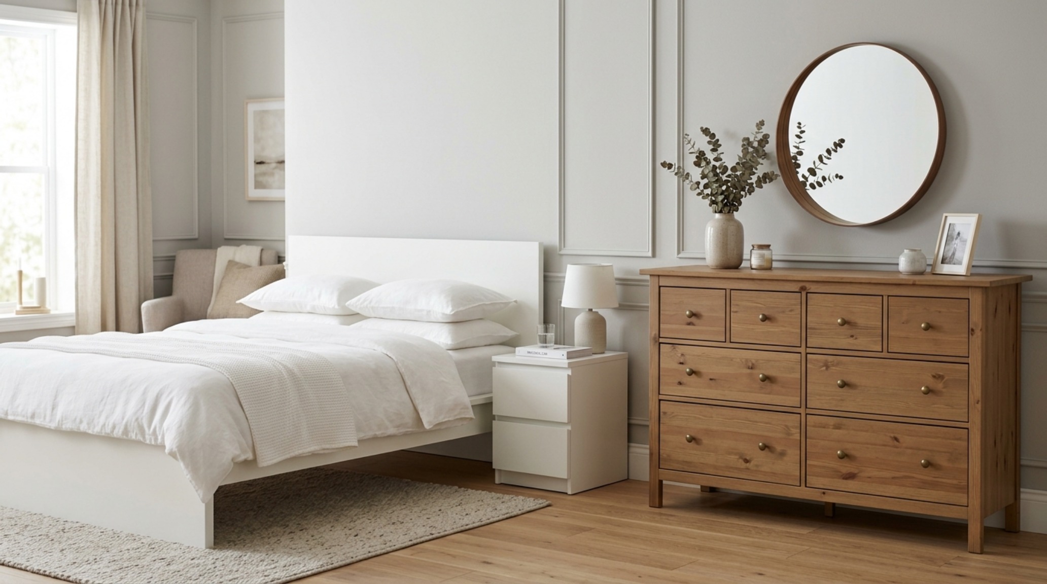 Malm vs Hemnes 2012 review comparison in a split-screen style, showcasing the sleek lacquered edges of Malm against the solid pine texture of Hemnes. Malm vs Hemnes 2012 review comparison in a split-screen style, showcasing the sleek lacquered edges of Malm against the solid pine texture of Hemnes.