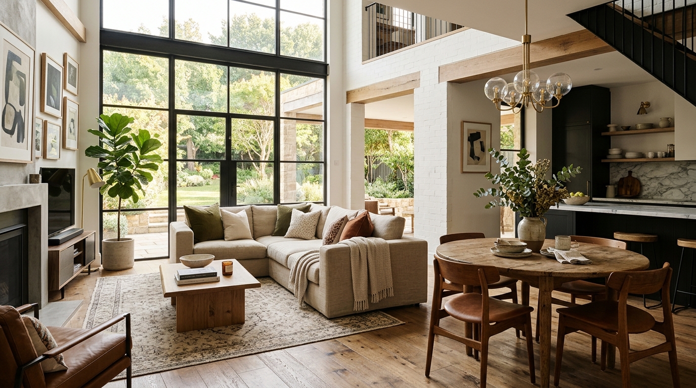 High-end interior design visual depicting small apartment balcony ideas