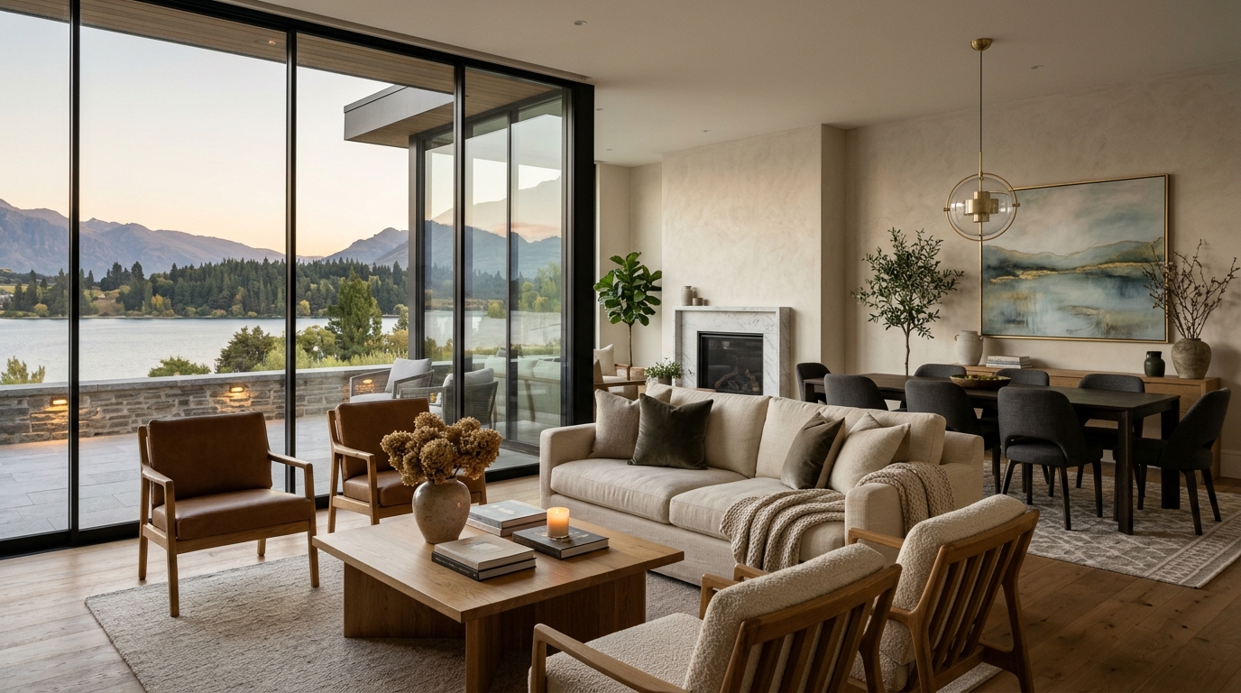 High-end interior design visual depicting small apartment balcony ideas