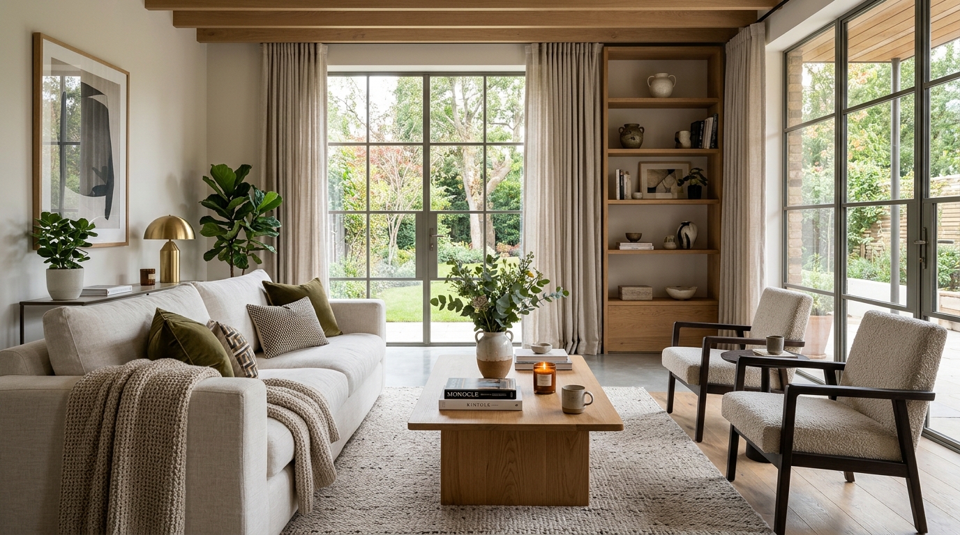 High-end interior design visual depicting small apartment balcony ideas