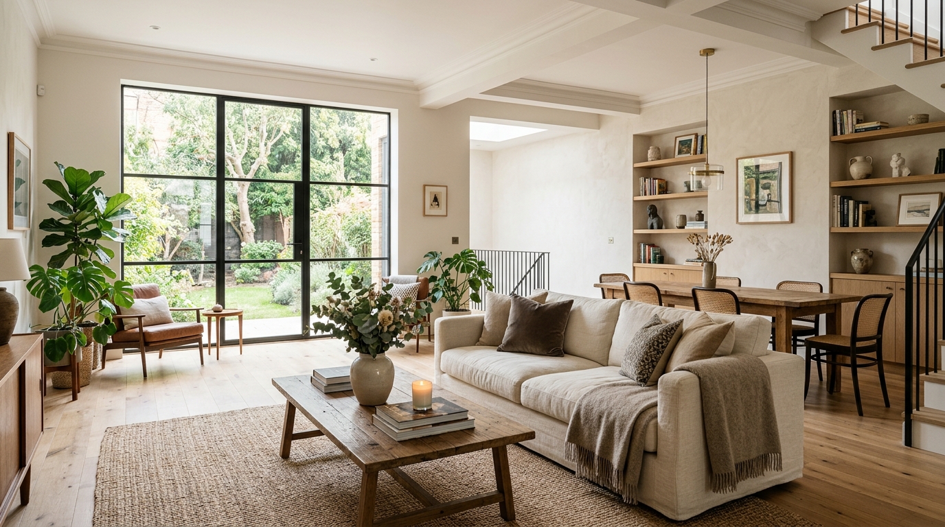 High-end interior design visual depicting small apartment balcony ideas