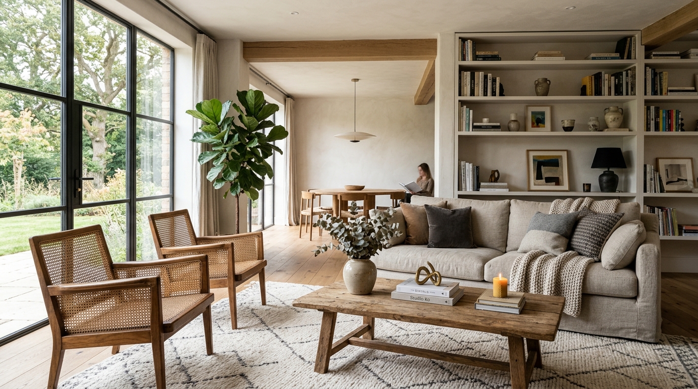 High-end interior design visual depicting small apartment balcony ideas