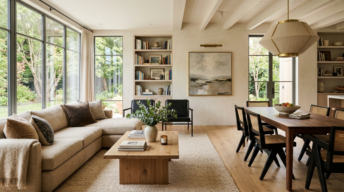 High-end interior design visual depicting small apartment balcony ideas
