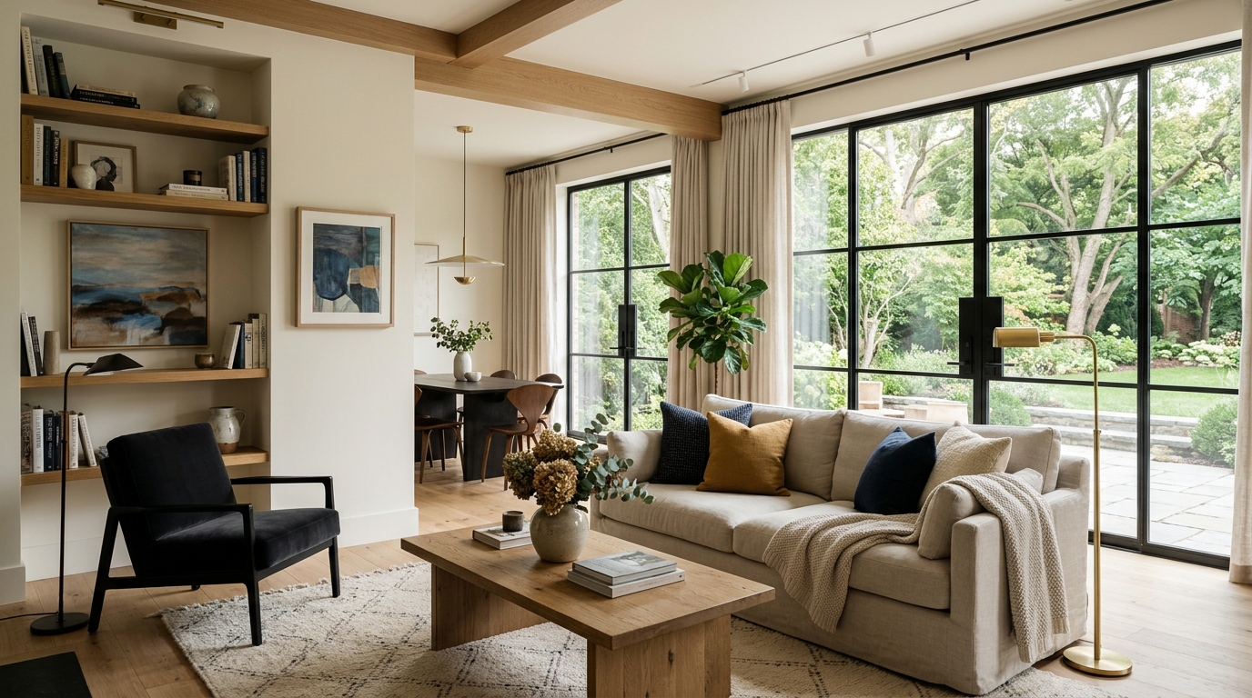 High-end interior design visual depicting small apartment balcony ideas