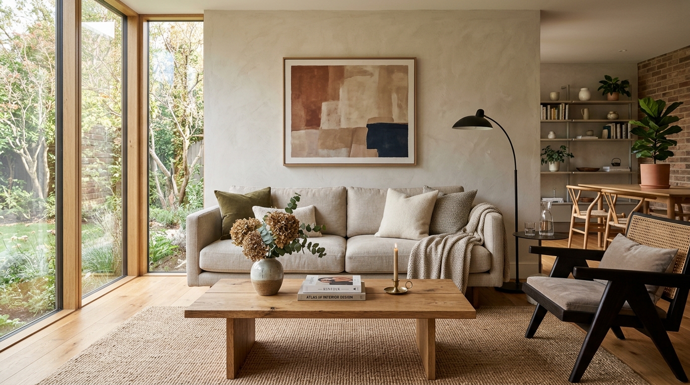 High-end interior design visual depicting small apartment balcony ideas