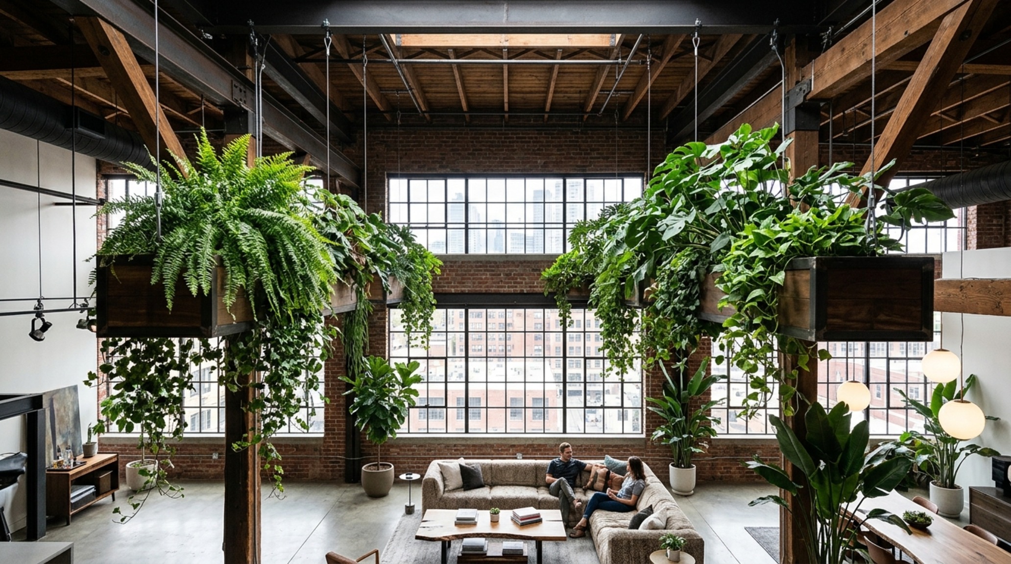 how to hang decorations from high ceilings using industrial-grade aircraft cable for a large-scale suspended greenery installation in a luxury loft how to hang decorations from high ceilings using industrial-grade aircraft cable for a large-scale suspended greenery installation in a luxury loft