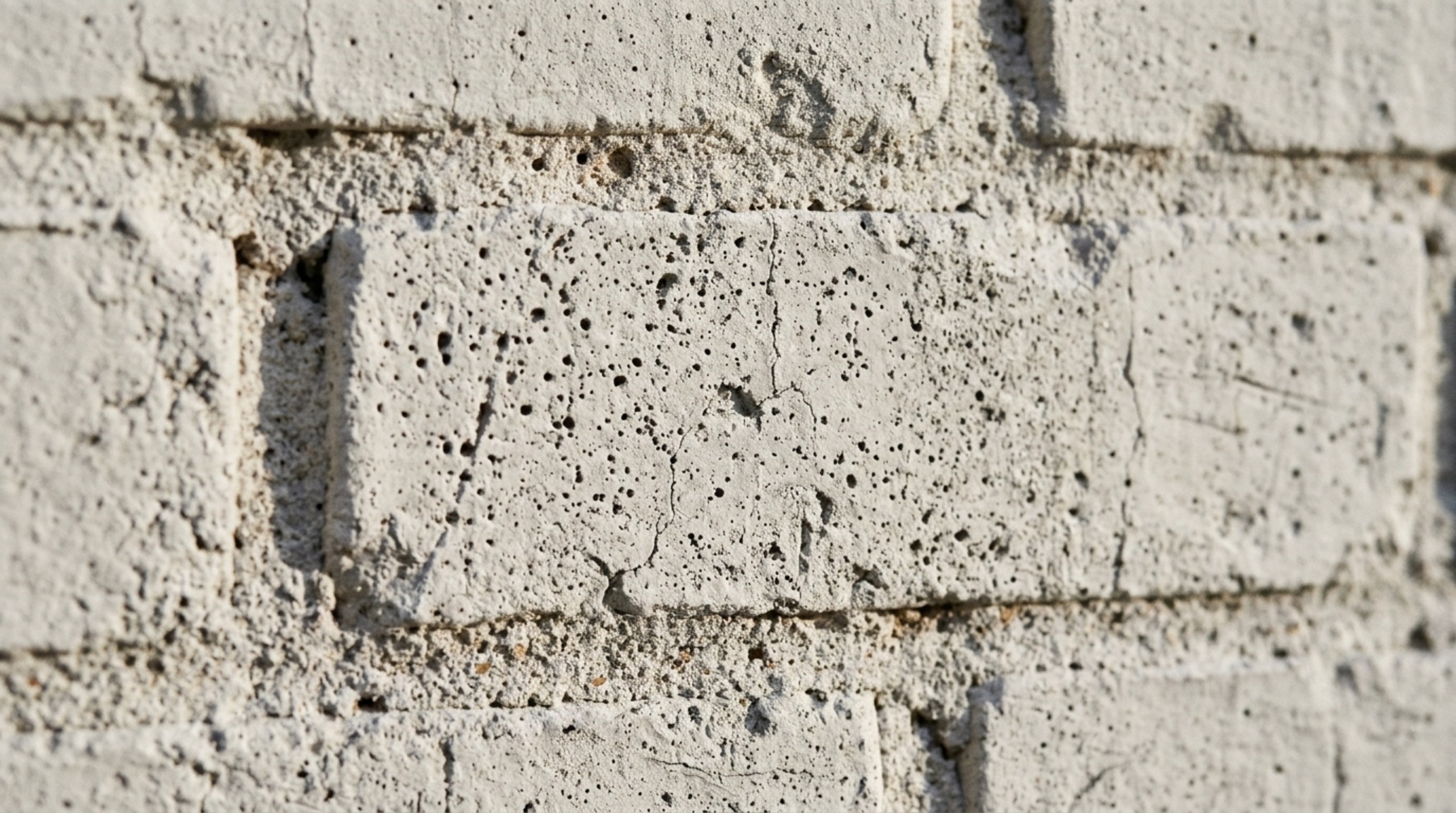 Close-up detail of a mineral based masonry paint application showing the chalky, matte texture and porous depth of the brick. Close-up detail of a mineral based masonry paint application showing the chalky, matte texture and porous depth of the brick.