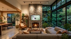 Tactile Transcendence: Using Limewash, 2700K Lumens, And Raw Stone To Soften Media Walls – Visual 11