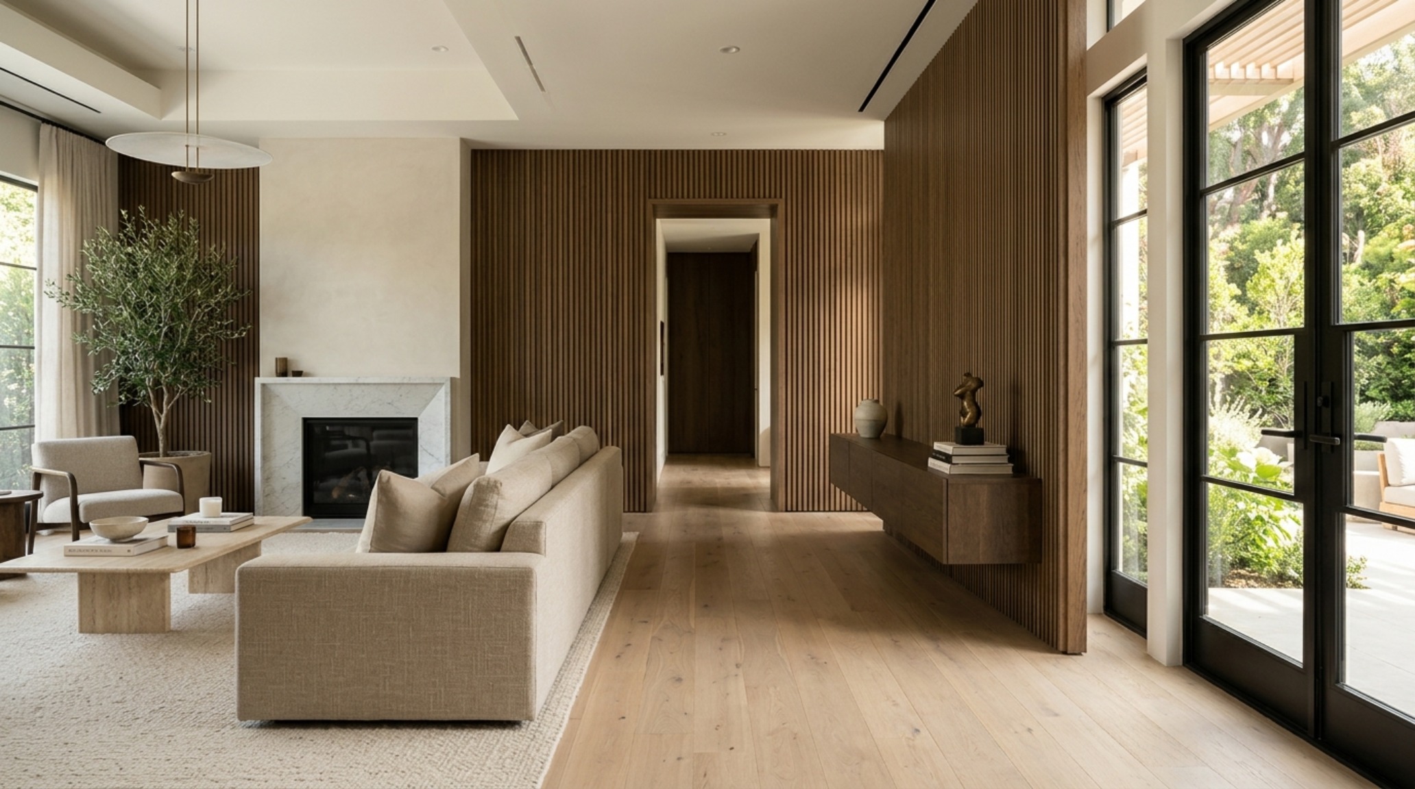 interior decoration ideas for living room featuring a 36-inch wide circulation path and a contemporary low-slung sofa in Belgian linen interior decoration ideas for living room featuring a 36-inch wide circulation path and a contemporary low-slung sofa in Belgian linen
