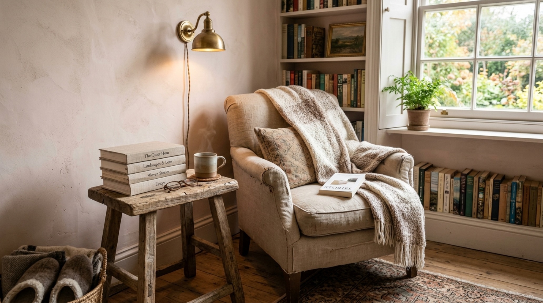 design principles for homeowners focused on authenticity with hand-plastered walls in Farrow & Ball Setting Plaster and vintage reclaimed wood stools. design principles for homeowners focused on authenticity with hand-plastered walls in Farrow & Ball Setting Plaster and vintage reclaimed wood stools.