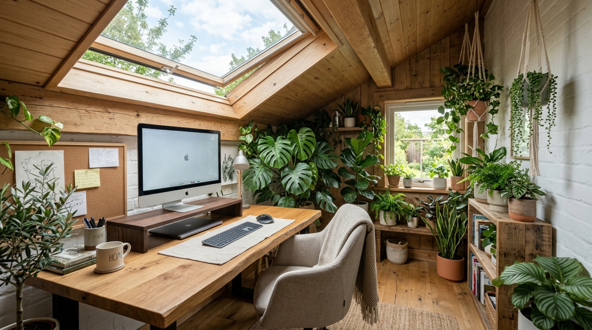 biophilic interior design elements including a vertical herb wall and natural cork flooring in a contemporary eco-conscious kitchen