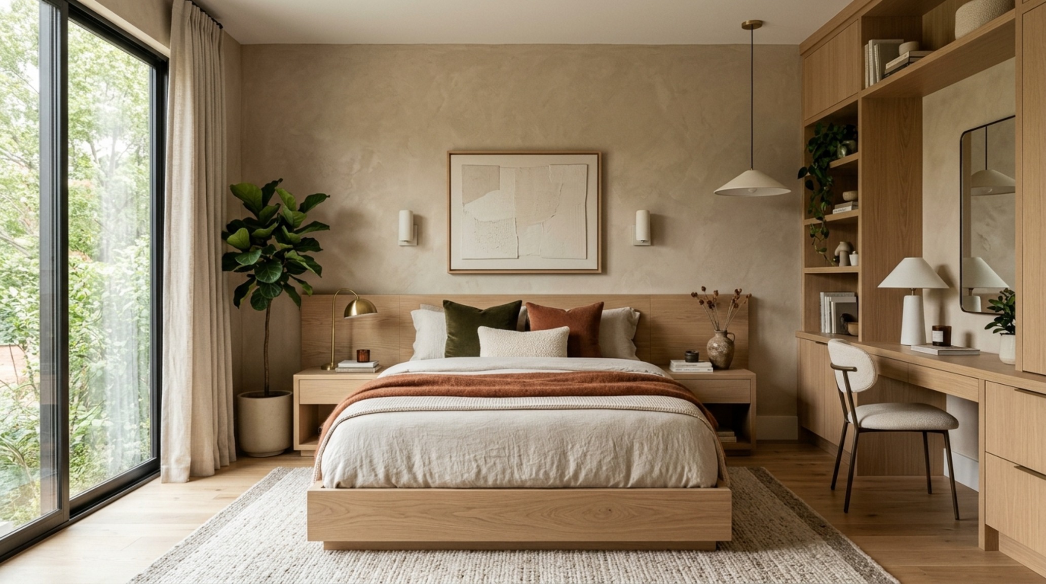 Sophisticated teen bedroom trends 2025 incorporating honed stone bedside tables against a soft Roman clay wall finish. Sophisticated teen bedroom trends 2025 incorporating honed stone bedside tables against a soft Roman clay wall finish.