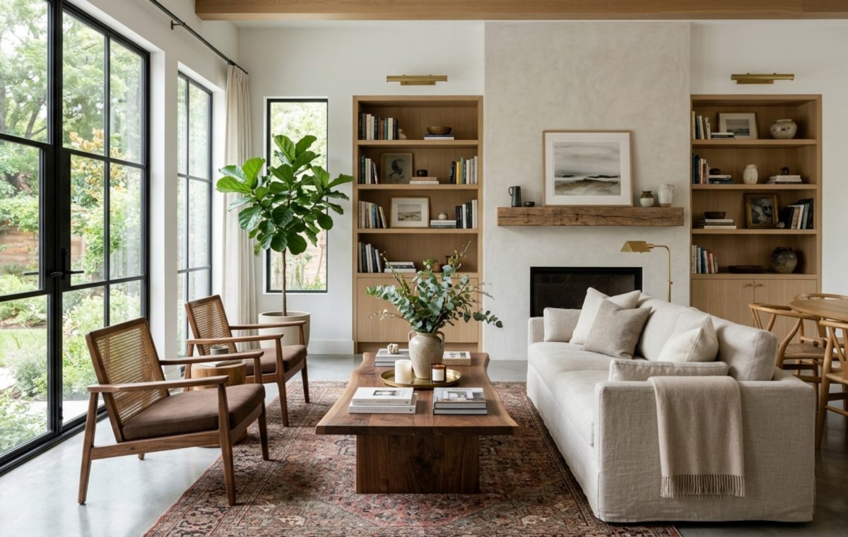 High-end interior design visual depicting neutral paint color trends 2026 decor ideas
