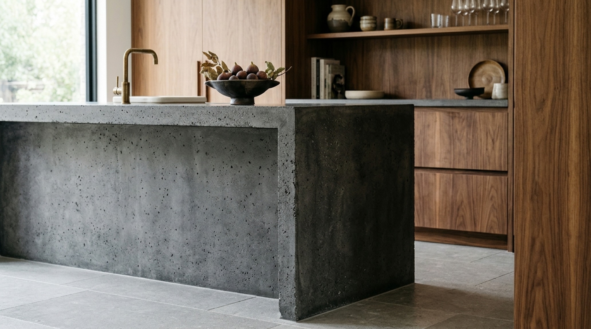 luxury waterfall edge island designs emphasizing the mitered edge grain continuity in Calacatta stone luxury waterfall edge island designs emphasizing the mitered edge grain continuity in Calacatta stone