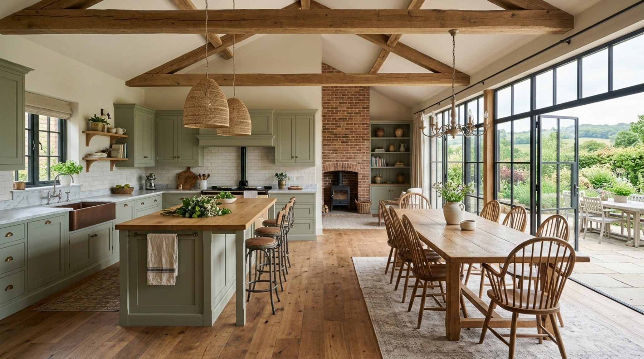 farmhouse kitchen design trends 2025 illustrating the seamless flow from an open-concept kitchen into a sun-drenched breakfast nook with 30-inch clearances farmhouse kitchen design trends 2025 illustrating the seamless flow from an open-concept kitchen into a sun-drenched breakfast nook with 30-inch clearances