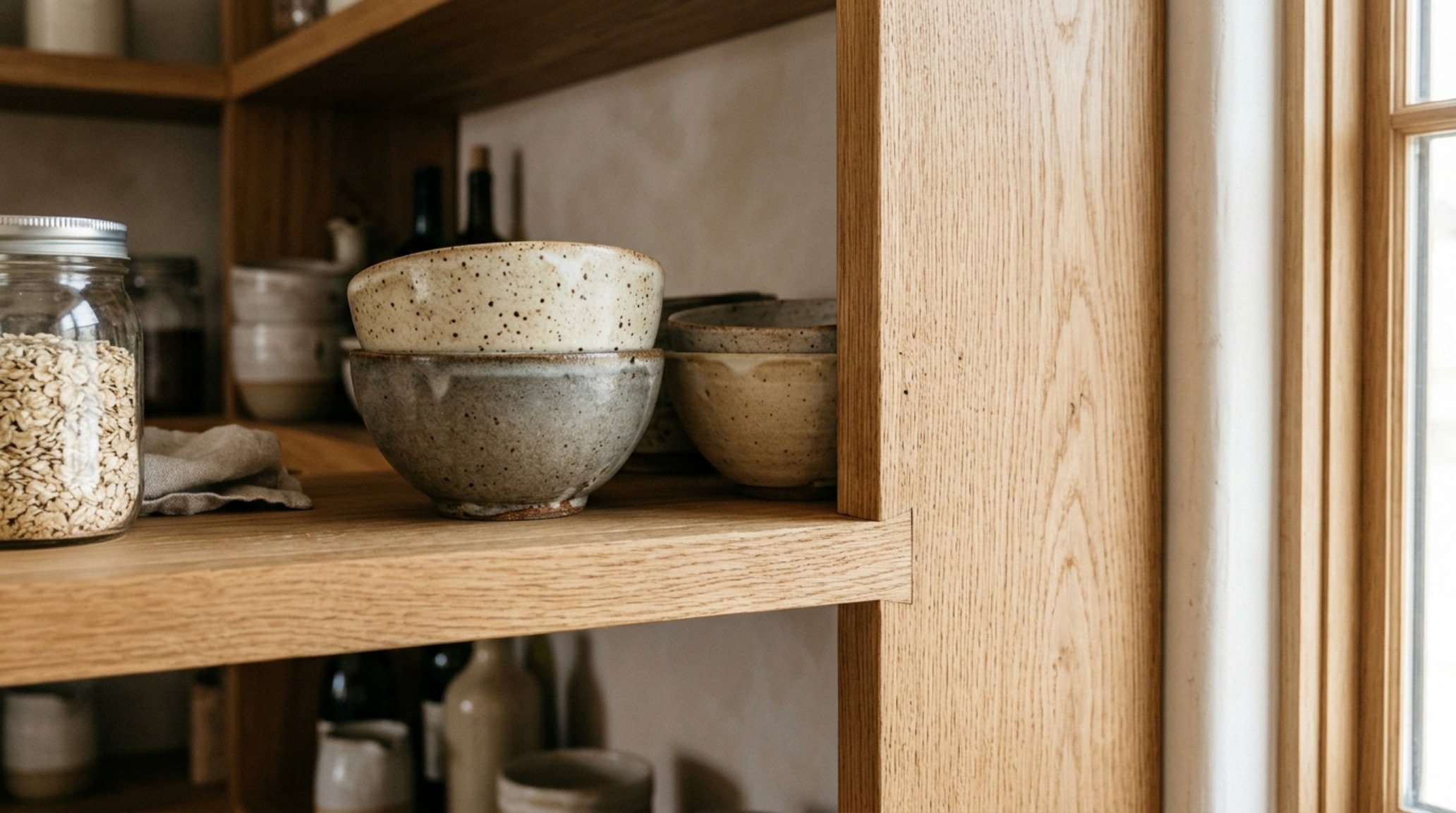 Luxury kitchen pantry layout with a focus on tactile grounding through matte black hardware and rift-sawn oak grain. Luxury kitchen pantry layout with a focus on tactile grounding through matte black hardware and rift-sawn oak grain.
