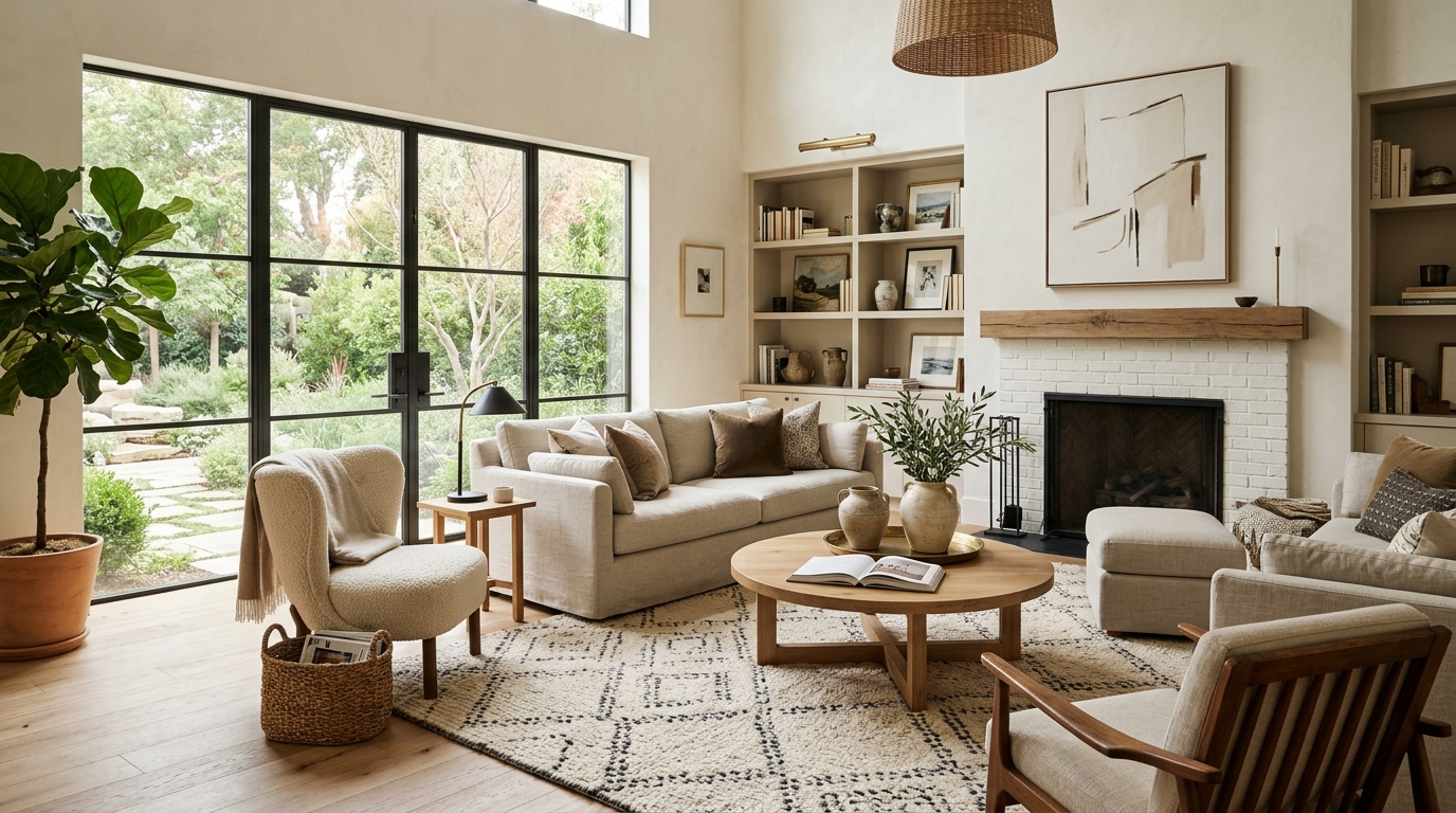 High-end interior design visual depicting narrow entryway ideas