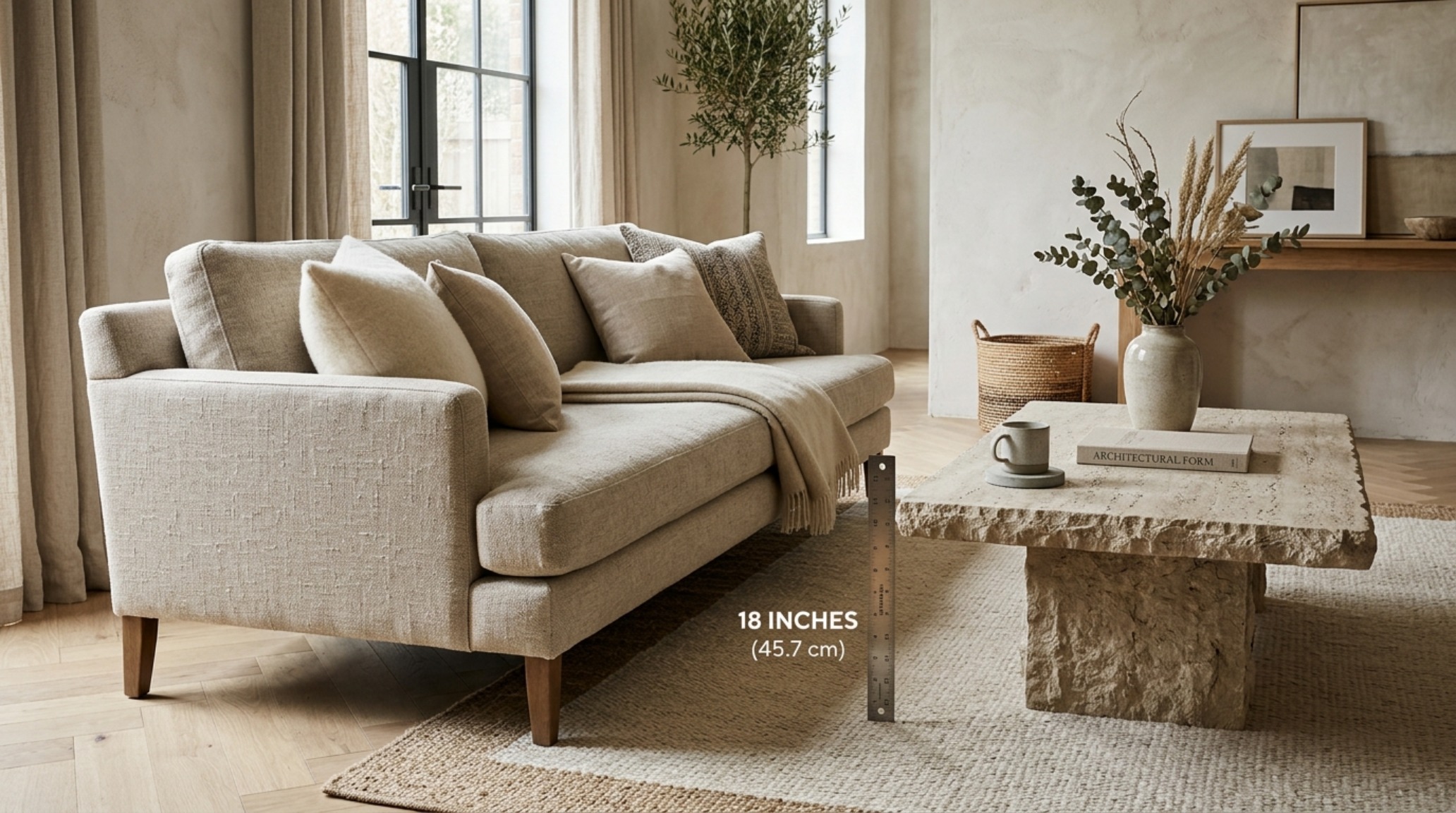 luxury interior styling tips for an 18-inch coffee table reach in a tonal neutral living space luxury interior styling tips for an 18-inch coffee table reach in a tonal neutral living space