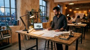 The Fluid Studio: Mastering Space Saving Ergonomics And Utility In Professional Architect Desks – Visual 9