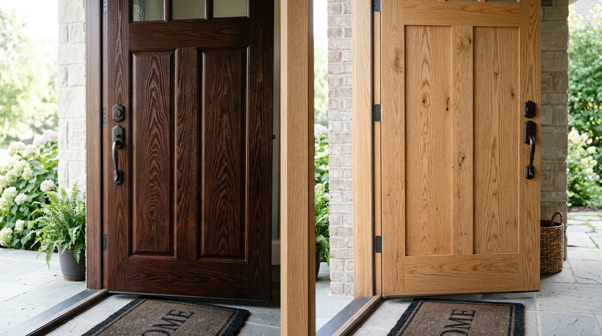 fiberglass vs wood front doors comparison featuring a high-performance mahogany-look fiberglass door with insulated core and thermal break fiberglass vs wood front doors comparison featuring a high-performance mahogany-look fiberglass door with insulated core and thermal break