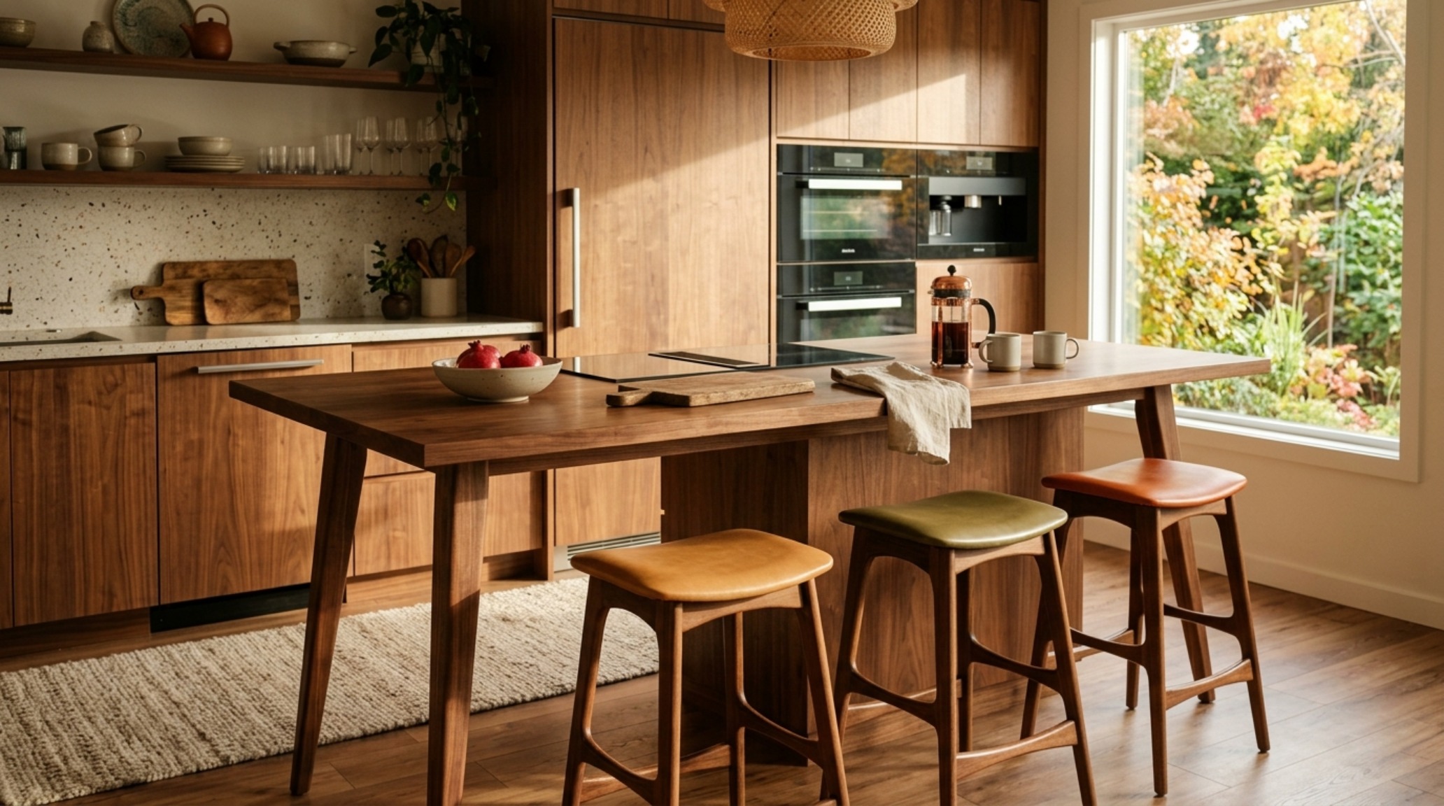 mid-century modern kitchen elements such as tapered island legs and natural wood grain textures paired with contemporary lighting. mid-century modern kitchen elements such as tapered island legs and natural wood grain textures paired with contemporary lighting.