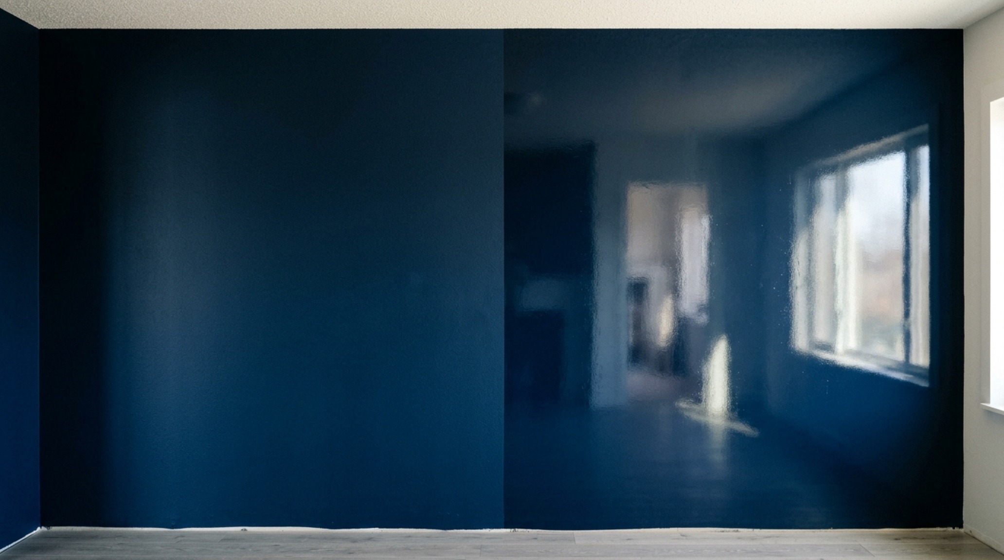 Light reflectance value in design analyzed through a comparative study of matte versus gloss finishes on a single accent wall.