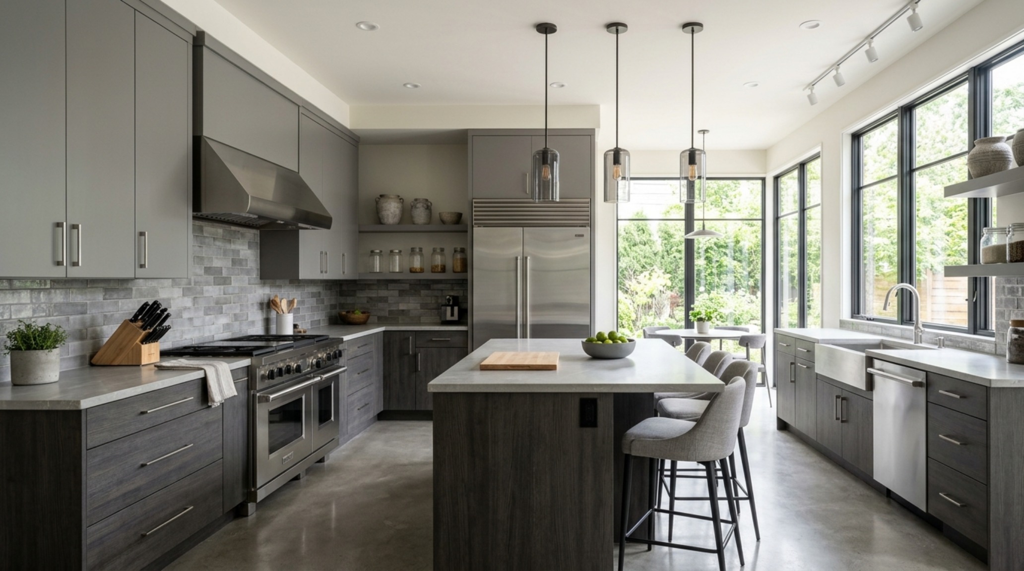 gray kitchen color palettes 2013 applied to a modern open-concept space with soft greige walls and charcoal accents gray kitchen color palettes 2013 applied to a modern open-concept space with soft greige walls and charcoal accents