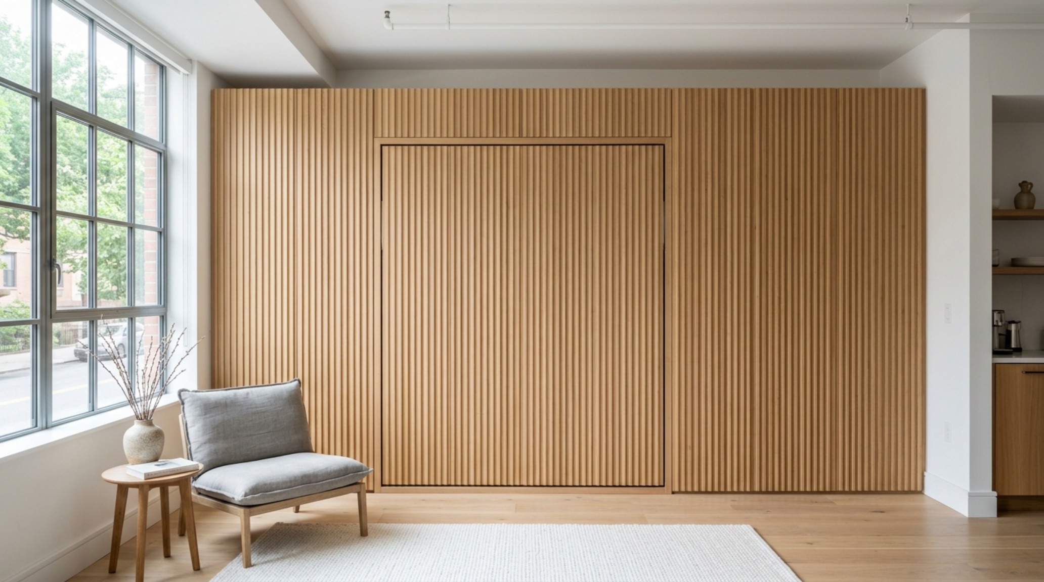 hidden beds for studio apartments integrated into floor-to-ceiling white oak cabinetry with soft-close mechanisms and integrated LED task lighting hidden beds for studio apartments integrated into floor-to-ceiling white oak cabinetry with soft-close mechanisms and integrated LED task lighting