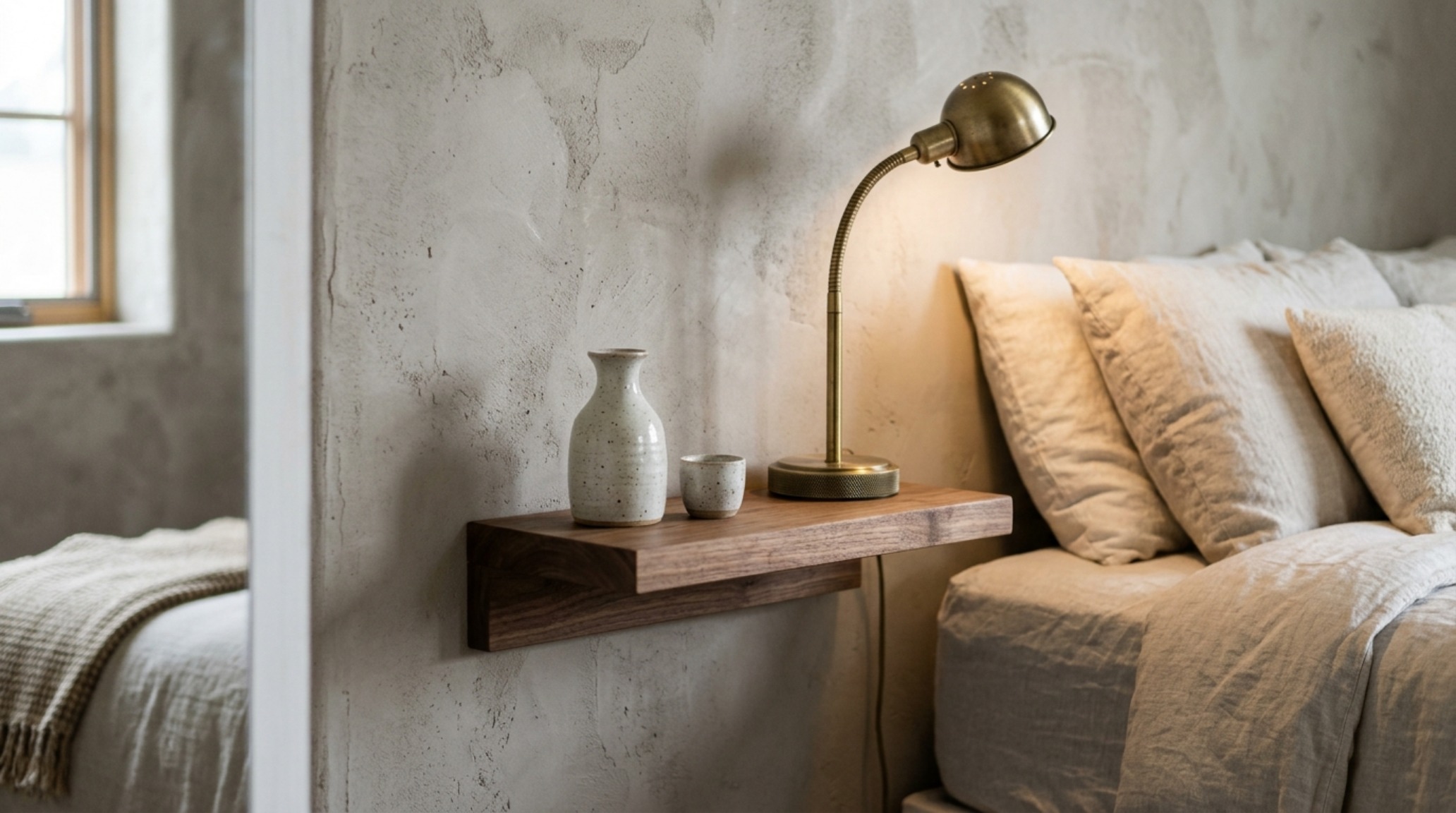 compact bedroom furniture for small spaces including a nesting bedside table and a slimline dresser in a room painted Farrow and Ball Setting Plaster compact bedroom furniture for small spaces including a nesting bedside table and a slimline dresser in a room painted Farrow and Ball Setting Plaster