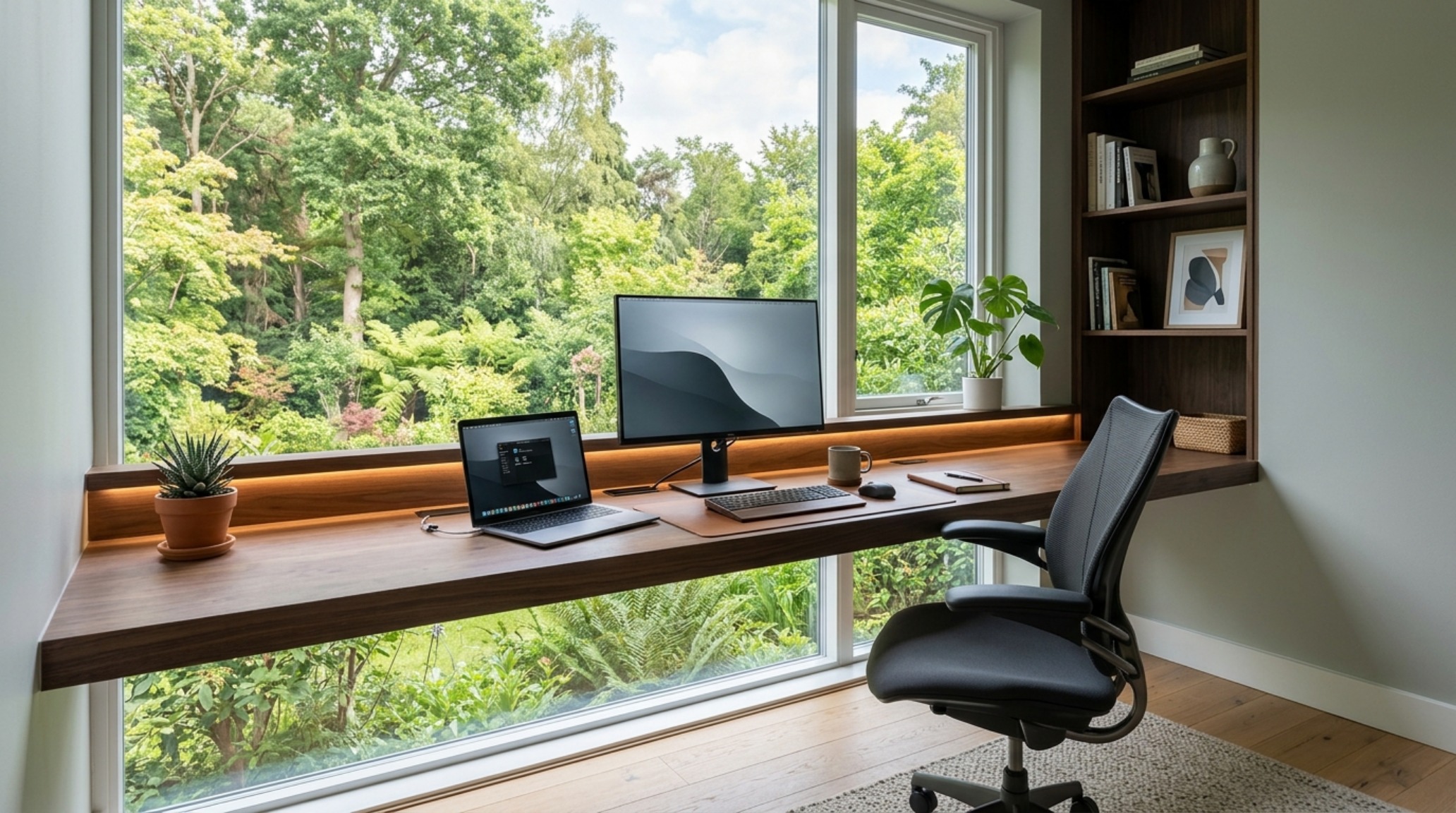 Functional house design tips for a home office including a custom built-in desk with hidden cable management and ergonomic task lighting. Functional house design tips for a home office including a custom built-in desk with hidden cable management and ergonomic task lighting.
