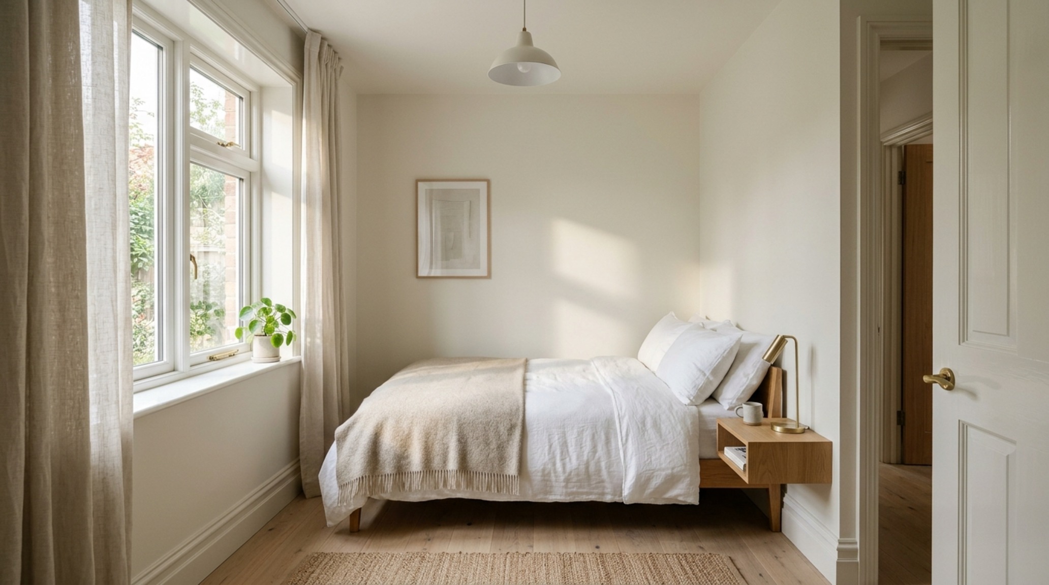 best paint colors for small dark bedrooms featuring Benjamin Moore Swiss Coffee on eggshell walls with high-gloss white trim and a bleached oak floor. best paint colors for small dark bedrooms featuring Benjamin Moore Swiss Coffee on eggshell walls with high-gloss white trim and a bleached oak floor.