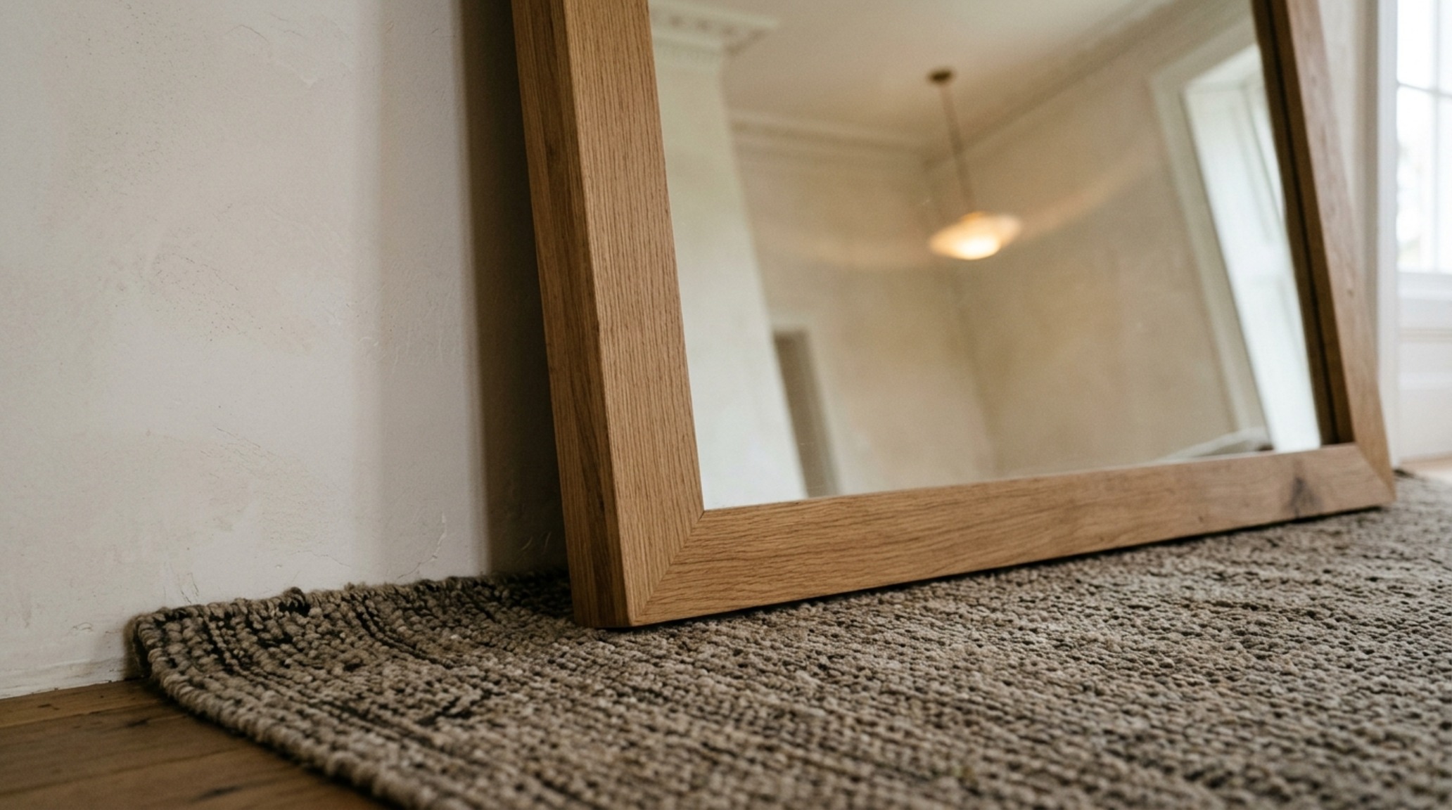 oversized floor mirror styling tips in a minimalist bedroom with a 5-degree tilt capturing high-level architectural ceiling details and soft linen textures oversized floor mirror styling tips in a minimalist bedroom with a 5-degree tilt capturing high-level architectural ceiling details and soft linen textures